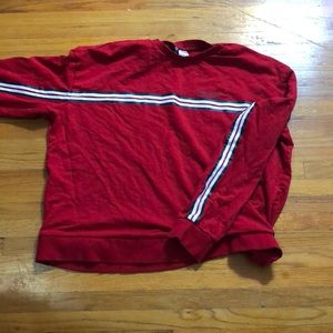 Red stripped crew neck sweatshirt